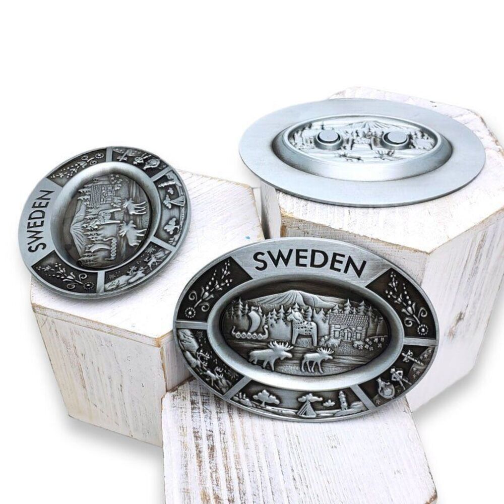 Sweden Fridge‎ Refrigerator Magnet Tourist Travel Souvenir Earring Jewelry Tray - Picture 2 of 4
